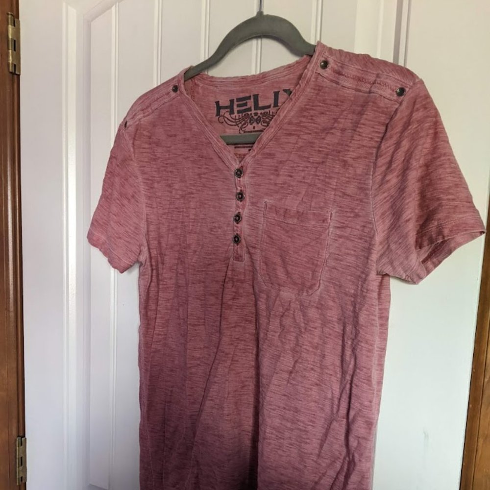 Men's small destressed red v-neck t-shirt